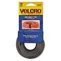Velcro Brand Hook Eye Adhesive 94257 Reusable Self-Gripping Cable Ties  .5 x 15 inches  Black-Gray  30 Ties Each 94257